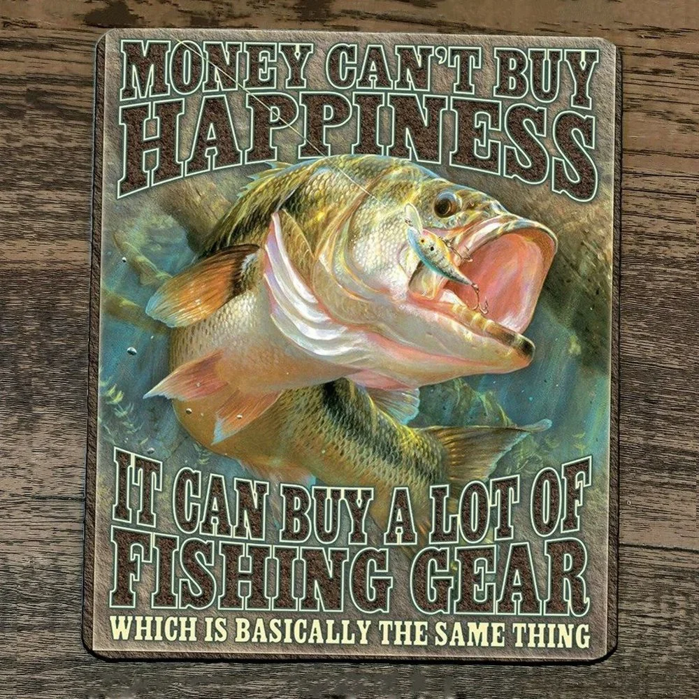 Mouse Pad Money Cant Buy Happiness It Can Buy a Lot of‎ Fishing Gear